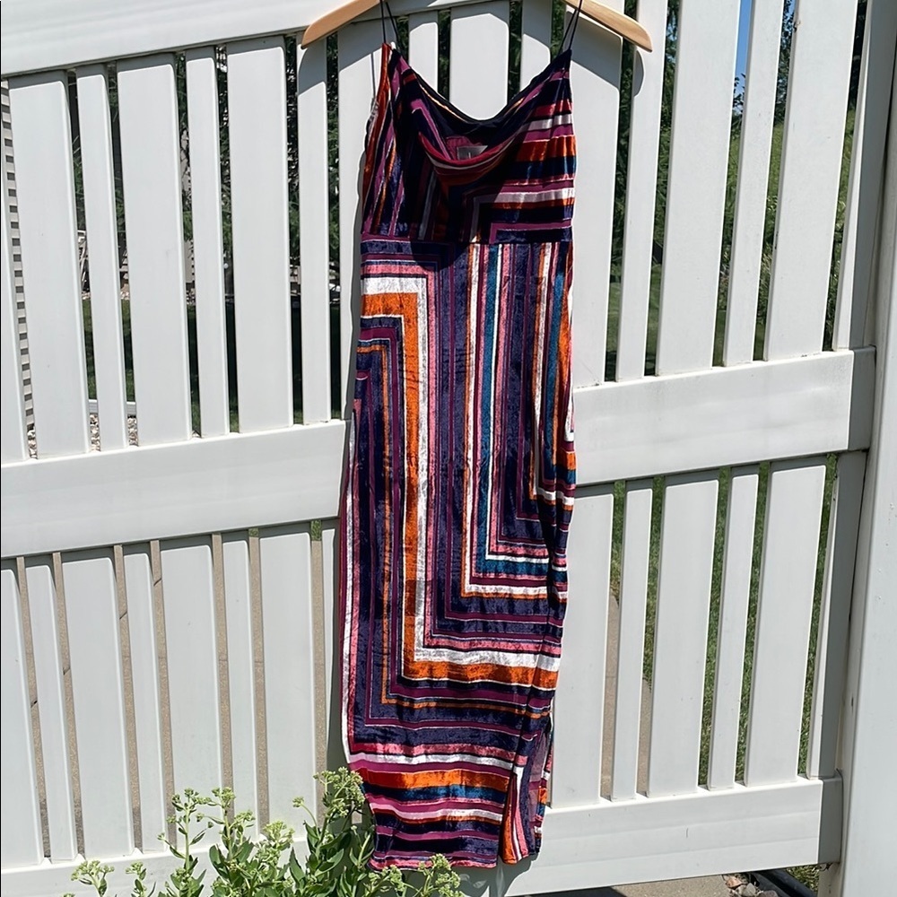 Anthropologie Tina Velvet Slip Midi Dress Womens XS